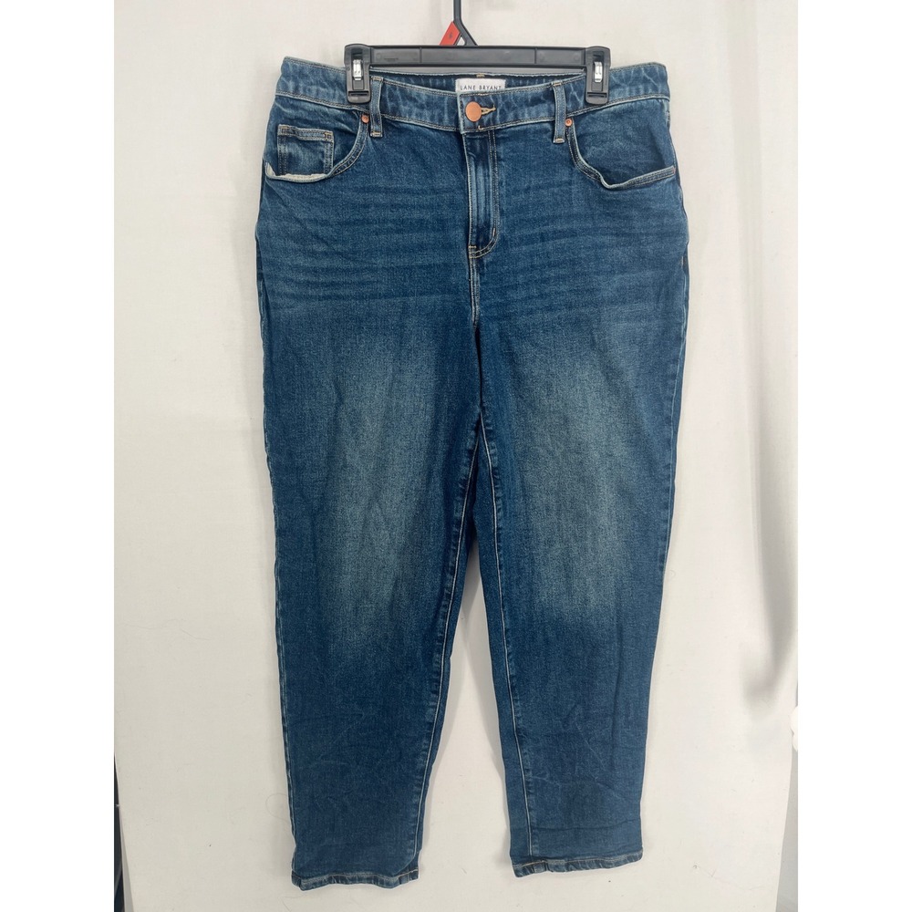 Lane Bryant Mid-Rise Boyfriend Jeans Size 14 Medium Wash Stretch Denim Relaxed
